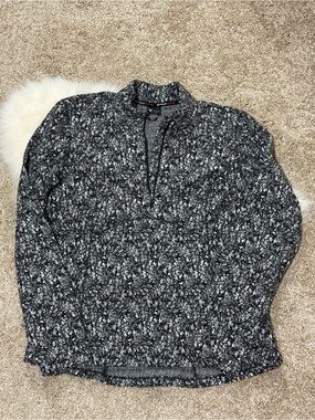 Spyder Women’s Fleece Quarter-Zip Marled Black & White Sweatshirt Size XL